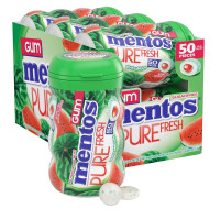Жувальна гумка Mentos Pure Fresh без цукру зі смаком кавуна 6 упаковок по 50 шт в банці Жувальна гумка Mentos Pure Fresh без цукру зі смаком кавуна 6 упаковок по 50 шт в банці