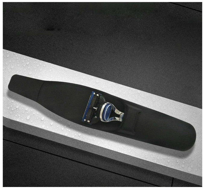 Силіконовий дорожній чохол для бритви універсальний чорний 155 мм