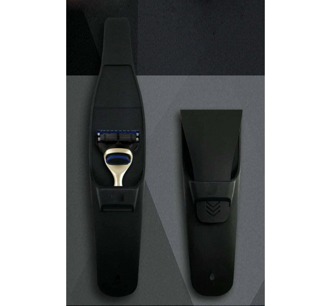 Силіконовий дорожній чохол для бритви універсальний чорний 155 мм