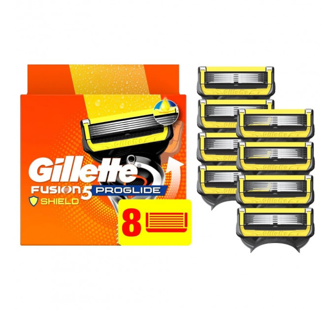 Сменні касети для гоління Gillette Fusion5 ProShield (Shield Defense) набір 8 штук