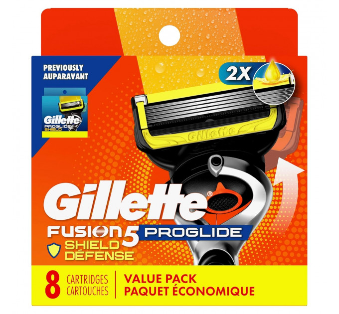 Сменні касети для гоління Gillette Fusion5 ProShield (Shield Defense) набір 8 штук