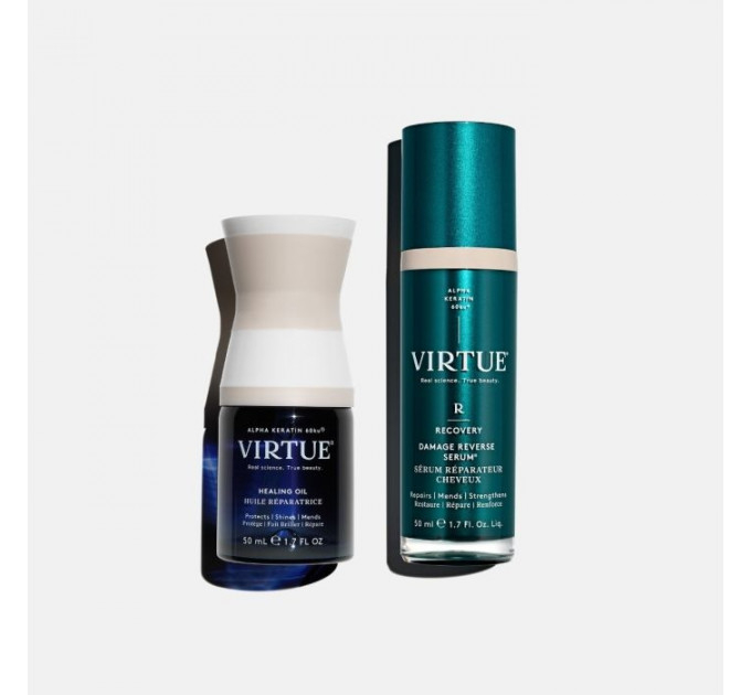 Набір для відновлення та блиску волосся Virtue Repair & Shine Duo (олія 50 мл і сироватка 50 мл)