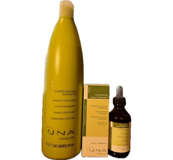 Набір для зміцнення волосся UNA шампунь 1000 мл і тонік для шкіри голови 90 мл