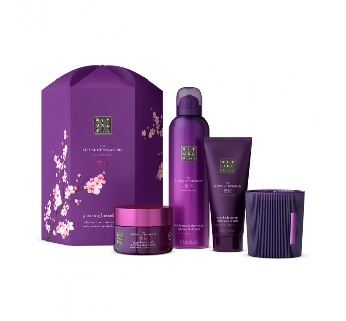 Лімітований подарунковий набір косметики для тіла Rituals The Ritual of Yozakura Gift Set M (гель, крем, скраб і свічка)