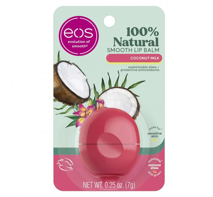 Поживний бальзам для губ EOS Natural Lip Balm кокосовий 7 г