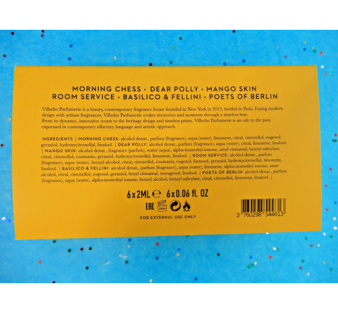 Подарунковий набір пробників парфумерії Vilhelm Parfumerie Discovery Kit 6 ароматів унісекс по 2 мл