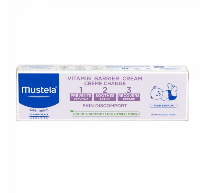 Дитячий захисний крем від попрілостей Mustela Vitamin Barrier Cream 50 мл