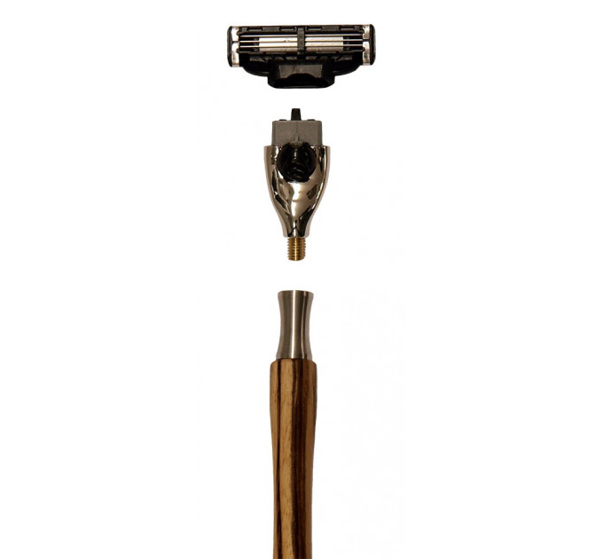 Преміальний бритвений станок Razolution Solingen Zebrawood сумісний з Gillette Mach3 натуральне дерево зебрано