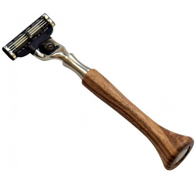 Преміальний бритвений станок Razolution Solingen Zebrawood сумісний з Gillette Mach3 натуральне дерево зебрано
