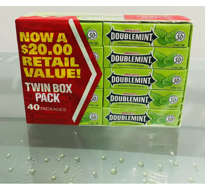 Набір м'ятної жувальної гумки Wrigley's Doublemint 20 пачок 100 шт