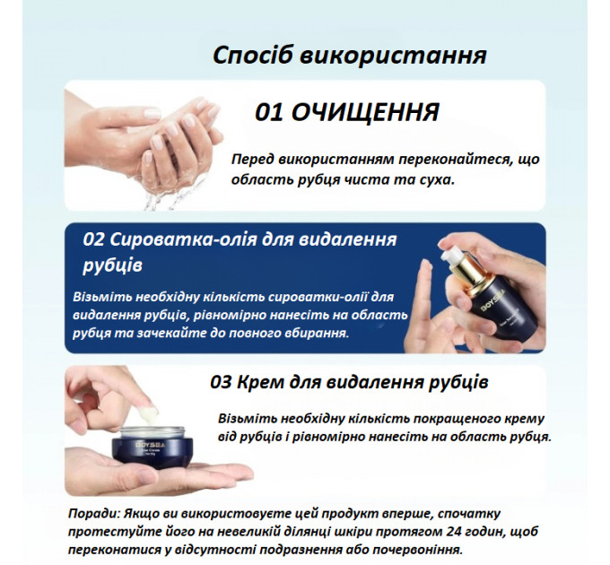 Набір для видалення рубців і шрамів Boysea Advanced Scar Removal Set сироватка 30 мл і крем 30 г