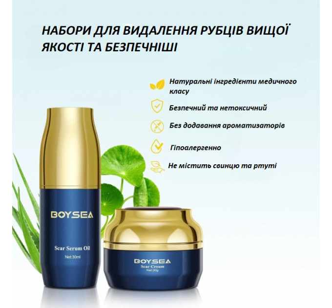 Набір для видалення рубців і шрамів Boysea Advanced Scar Removal Set сироватка 30 мл і крем 30 г