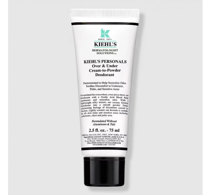 Крем-дезодорант для тіла та інтимних зон Kiehl's Personals Over & Under 75 мл