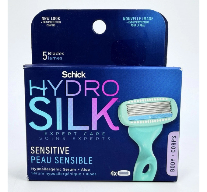 Жіночі змінні касети для гоління Schick Hydro Silk Sensitive для чутливої шкіри 4 шт.