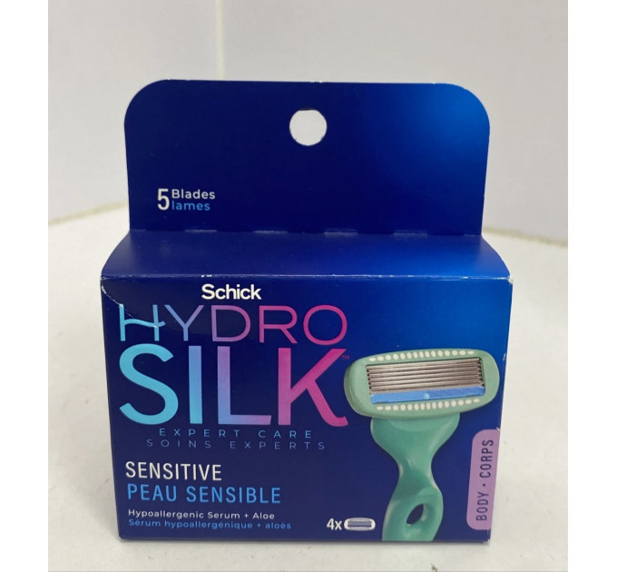 Жіночі змінні касети для гоління Schick Hydro Silk Sensitive для чутливої шкіри 4 шт.