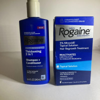 Розчин міноксидилу для росту волосся та бороди Rogaine Minoxidil 5% і шампунь-кондиціонер 248 мл