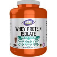 Ізолят сироваткового протеїну NOW Sports Whey Protein Isolate зі смаком шоколаду 2268 г
