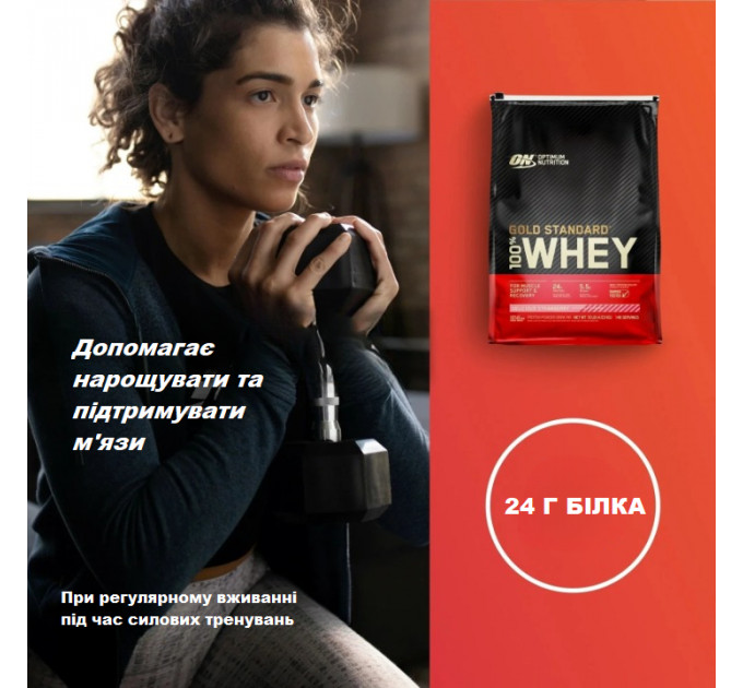 Сироватковий протеїн Optimum Nutrition Gold Standard 100% Whey полуниця 4540 г