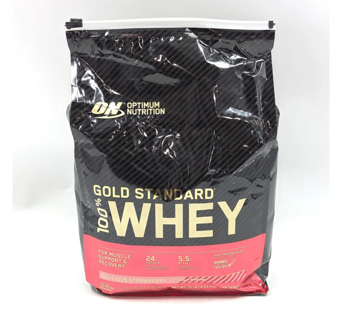 Сироватковий протеїн Optimum Nutrition Gold Standard 100% Whey полуниця 4540 г