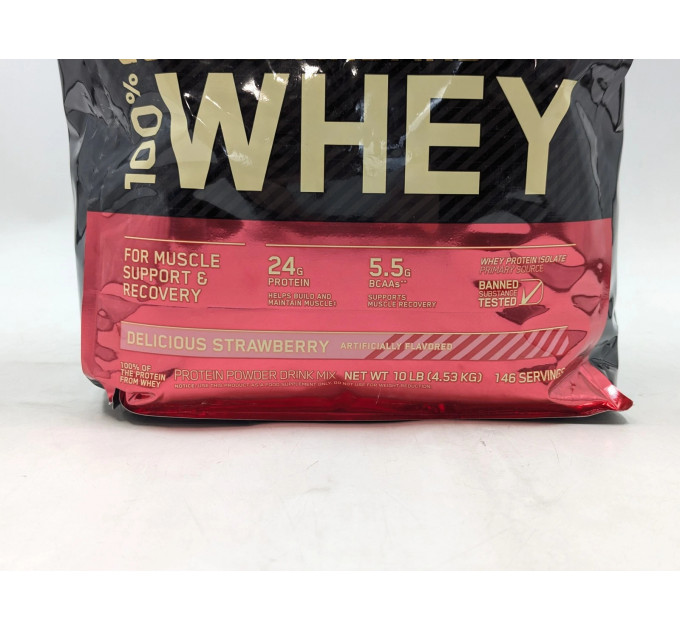 Сироватковий протеїн Optimum Nutrition Gold Standard 100% Whey полуниця 4540 г