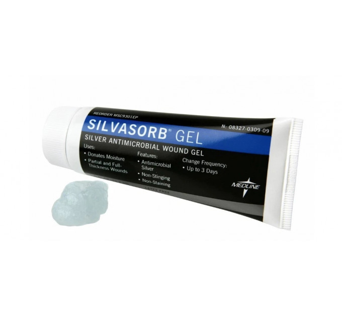 Гель для ран Medline SilvaSorb з іонами срібла антимікробний загоювальний Made in USA 89 мл