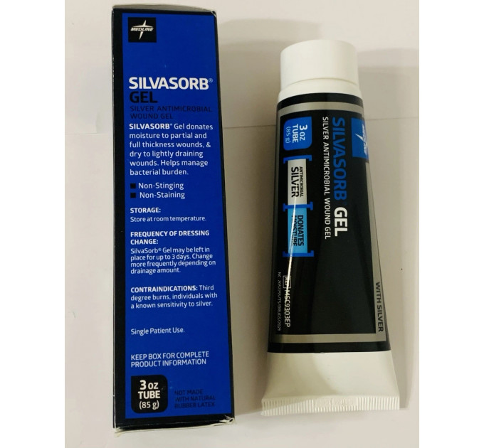 Гель для ран Medline SilvaSorb з іонами срібла антимікробний загоювальний Made in USA 89 мл