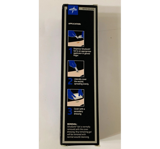 Гель для ран Medline SilvaSorb з іонами срібла антимікробний загоювальний Made in USA 89 мл