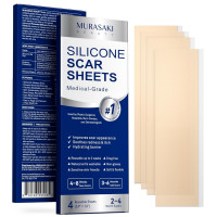 Силіконові пластирі від шрамів і рубців Murasaki Beauty 4 шт розмір 15 x 4 см бежеві
