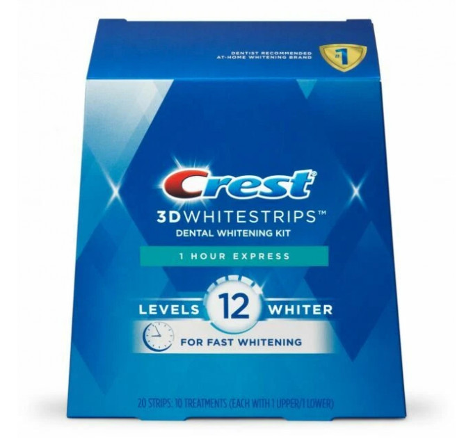 Набір для відбілювання зубів Crest 3D 1 Hour Express Whitestrip 20 смужок (10 процедур)