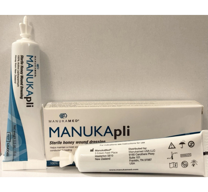 Медичний мед для ран ManukaMed MANUKApli (Нова Зеландія) — стерильний загоювальний мед з манукою 2 туби по 15 грамів