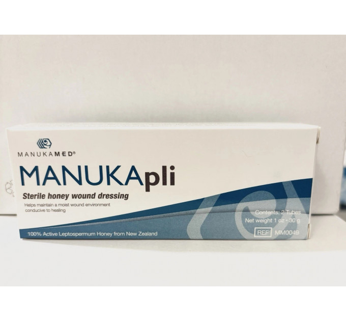 Медичний мед для ран ManukaMed MANUKApli (Нова Зеландія) — стерильний загоювальний мед з манукою 2 туби по 15 грамів