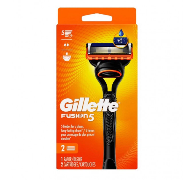 Чоловічий бритвений набір Gillette Fusion 5 (1 станок і 6 змінних касет)