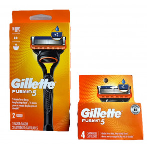 Чоловічий бритвений набір Gillette Fusion 5 (1 станок і 6 змінних касет)