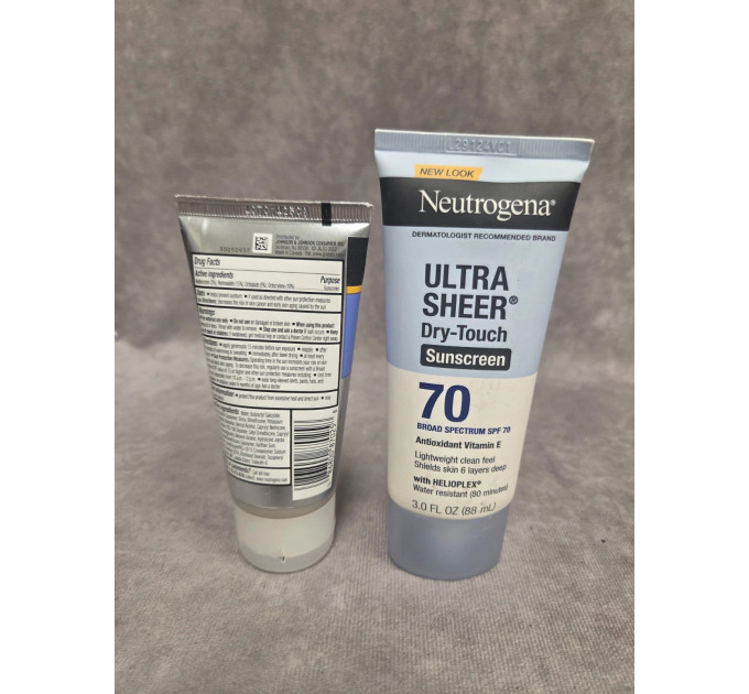 Набір сонцезахисних кремів Neutrogena SPF 70 (матовий Ultra Sheer 88 мл і спортивний із захистом від поту Sport Face 73 мл)