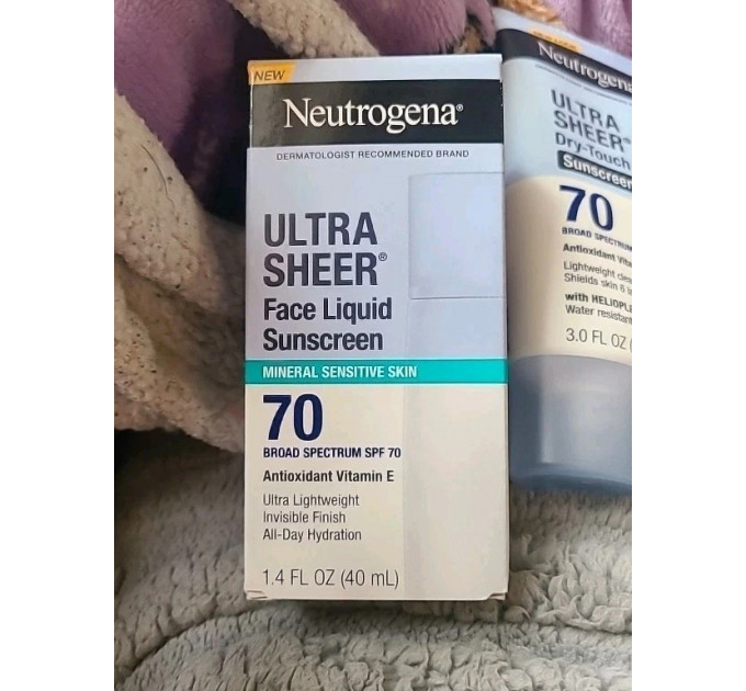 Набір сонцезахисних засобів Neutrogena Ultra Sheer SPF 70 (лосьйон для тіла 88 мл і флюїд для обличчя 40 мл)