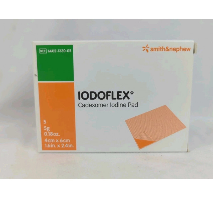Противомикробная повязка с йодом Iodoflex 6×4 см 5 г набор из 5 штук