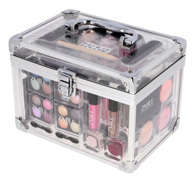 Подарунковий набір декоративної косметики в акриловому кейсі ZMILE Cosmetics Acrylic Makeup Palette 42 предмети