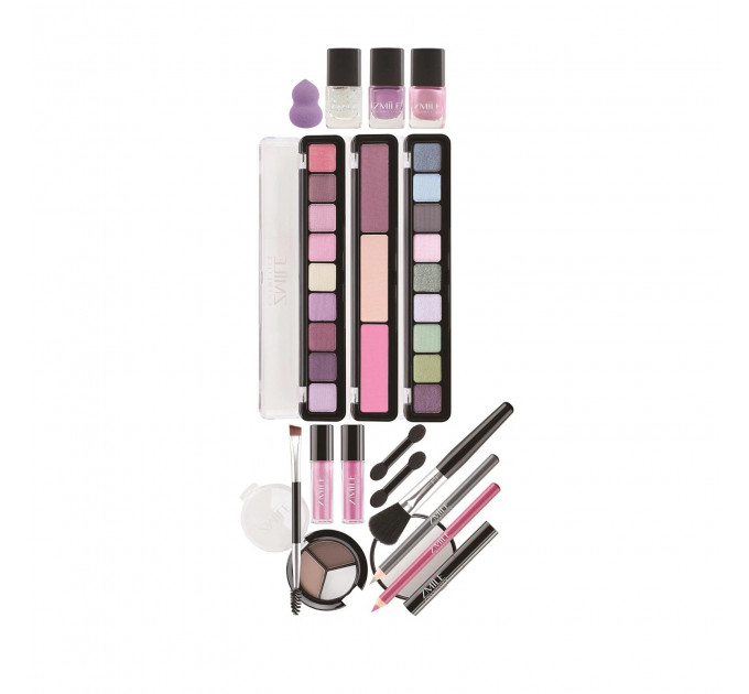Подарунковий набір декоративної косметики в кейсі ZMILE Cosmetics Vegan Merry Berry 38 предметів