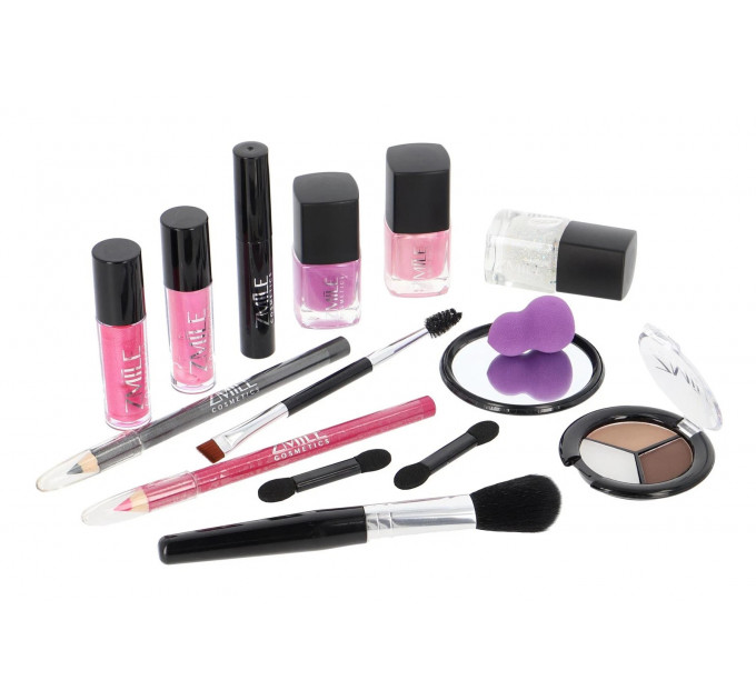 Подарунковий набір декоративної косметики в кейсі ZMILE Cosmetics Vegan Merry Berry 38 предметів