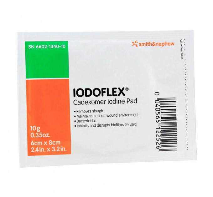 Протимікробна пов'язка з йодом Iodoflex 6×8 см 10 г набір з 3 штук