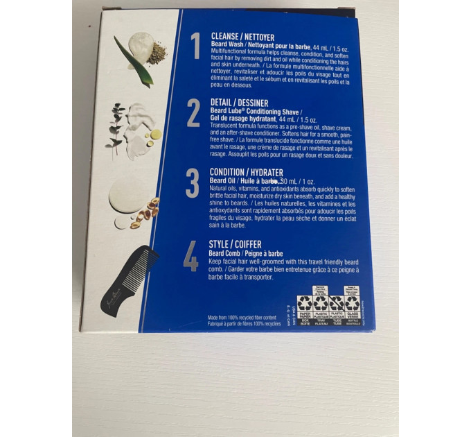 Чоловічий подарунковий набір Jack Black Beard Grooming Kit для очищення та зволоження бороди (гель, кондиціонер, олія, гребінець)