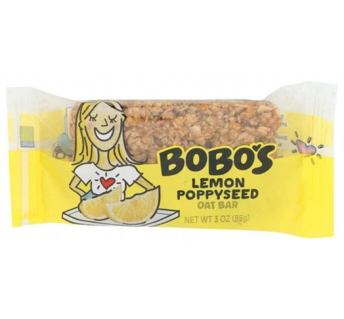 Органічний вівсяний батончик Bobo's Lemon Poppyseed Oatmeal Bar з лимоном і маком 85 г