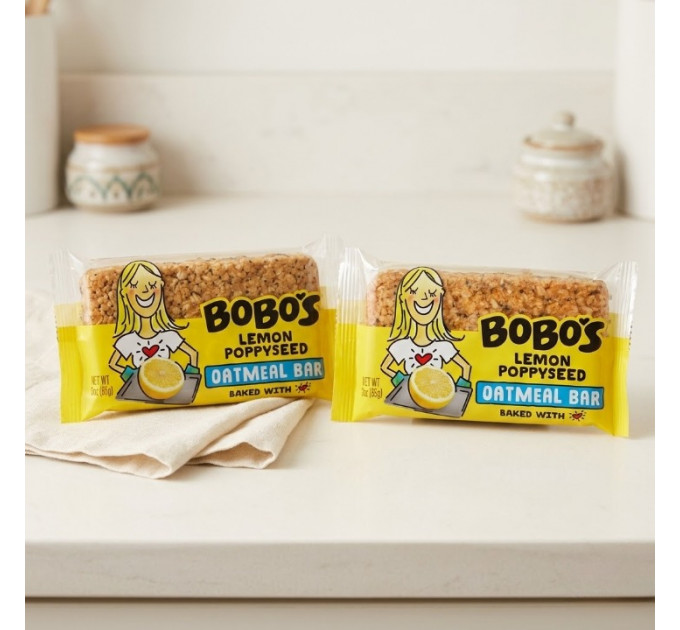 Органічний вівсяний батончик Bobo's Lemon Poppyseed Oatmeal Bar з лимоном і маком 85 г