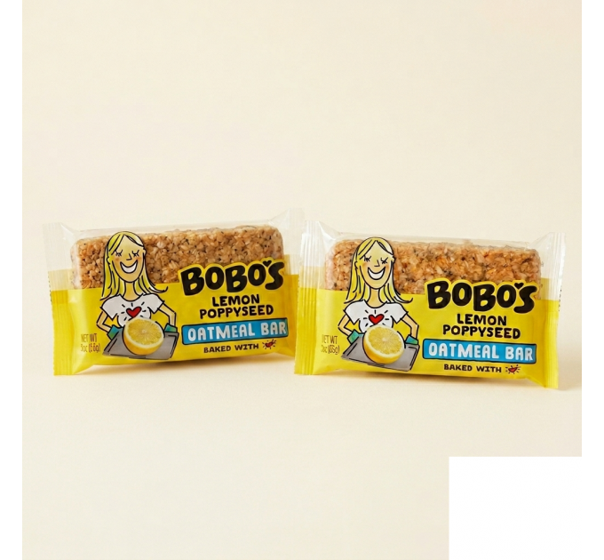 Органічний вівсяний батончик Bobo's Lemon Poppyseed Oatmeal Bar з лимоном і маком 85 г