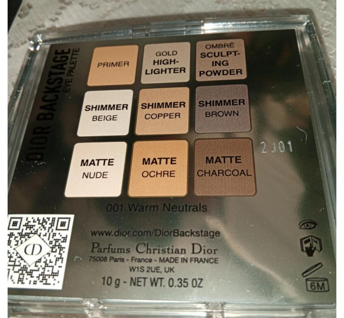 Палітра тіней для повік Dior Backstage Eye Palette 001 Warm Neutrals Теплий Нюд 10 г