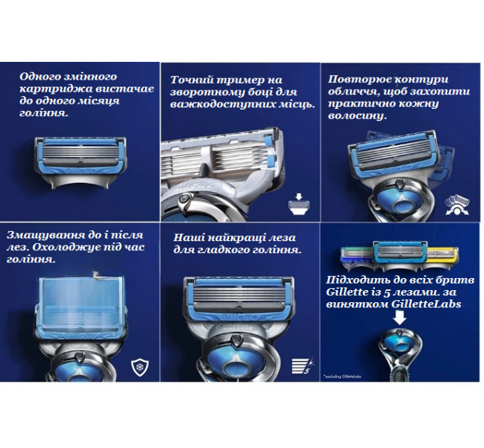 Змінні картриджі для гоління Gillette ProGlide Chill з охолоджуючим ефектом 8 шт