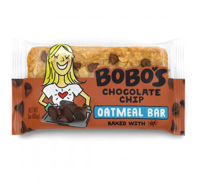 Органічний вівсяний батончик Bobo's Chocolate Chip з шоколадною крихтою 12 шт по 85 г Вироблено в США
