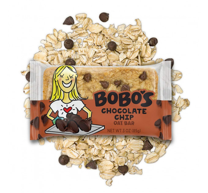 Органічний вівсяний батончик Bobo's Chocolate Chip з шоколадною крихтою 12 шт по 85 г Вироблено в США