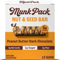 Протеїновий батончик Munk Pack Peanut Butter Dark Chocolate зі смаком арахісової пасти та темного шоколаду 12 шт по 35 г Made in USA