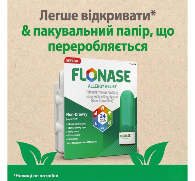 Назальний спрей від алергічного риніту Flonase Allergy Relief 24 години 2 флакони по 144 дози